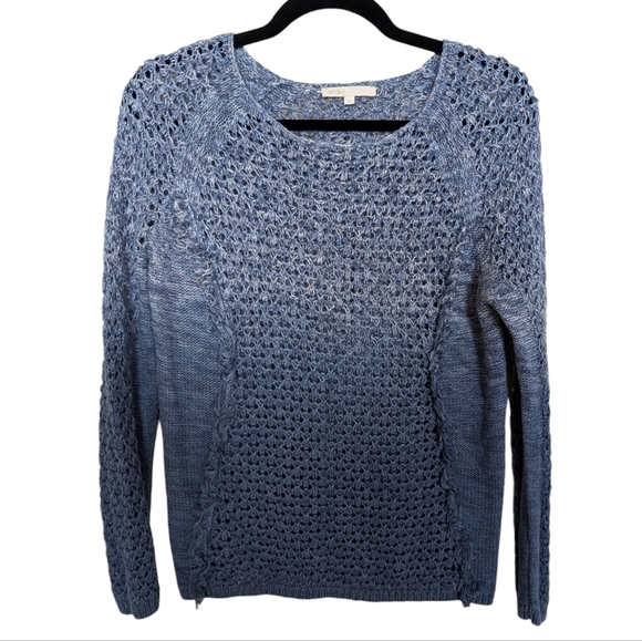 Maje ombre blue fringe knit sweater sz S - Picture 3 of 10